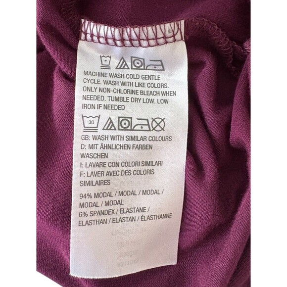 H by Halston Essentials Slinky Knit Mock Neck Tunic Top Women's Small Eggplant - Picture 7 of 15